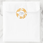 Geel botanisch bloemmotief bruiloft ronde sticker (Tas)