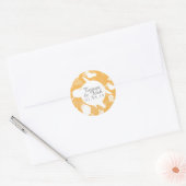 Geel botanisch bloemmotief bruiloft ronde sticker (Envelop)