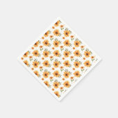 Geel Botanische Zonnebloem Groen Viering Servet (Hoek)