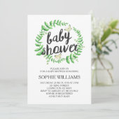 Geel Boterfly Green Wreated Baby shower Kaart (Staand voorkant)