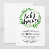 Geel Boterfly Green Wreated Baby shower Kaart (Voorkant / Achterkant)