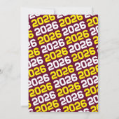 Geel & Bourgogne Afstuderen Fotouitnodiging Kaart (Achterkant)