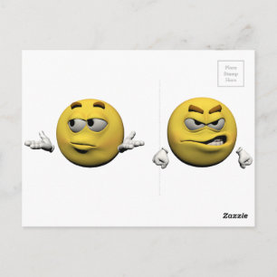 Geel boze emoticon of briefkaart