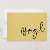 Geel Brazilië Paspoort Bedankkaart (Achterkant)