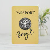 Geel Brazilië paspoort Bewaar de datum Save The Date (Staand voorkant)
