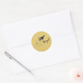 Geel Brazilië Paspoort Ronde Sticker (Envelop)