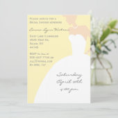 Geel bride Silhouette Vrijgezellenfeest Kaart (Staand voorkant)