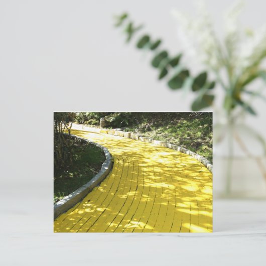 Geel Briefkaart Brick Road (Staand voorkant)