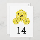 Geel Briefkaart D20-dijtabelnummer (Voorkant / Achterkant)