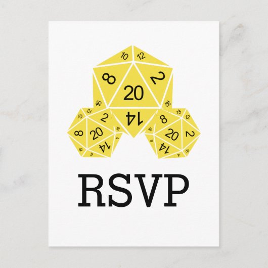 Geel Briefkaart D20-respons op D20-muizen (Voorkant)