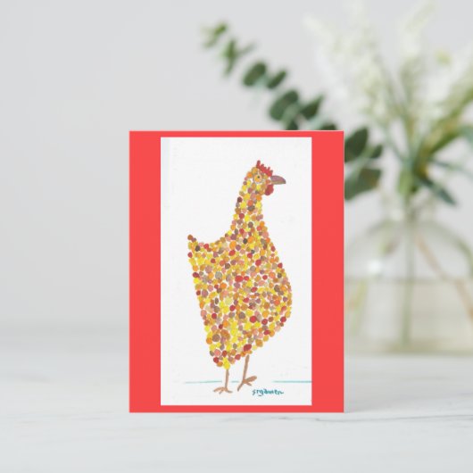 Geel Briefkaart met gepotten (Staand voorkant)