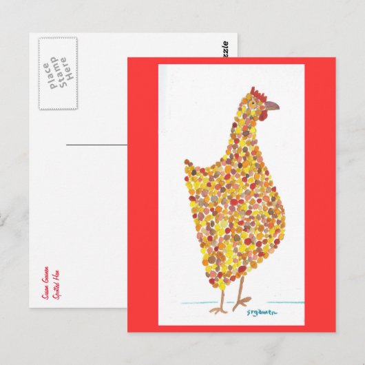 Geel Briefkaart met gepotten (Voorkant / Achterkant)