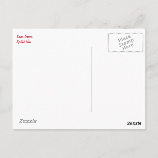 Geel Briefkaart met gepotten (Achterkant)