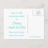 Geel briefkaart "Save the Date" wit (Achterkant)