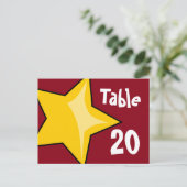 Geel Briefkaart Star Table Number (Staand voorkant)