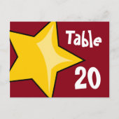 Geel Briefkaart Star Table Number (Voorkant)