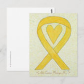 Geel Briefkaart van de Aangepast lint van de Bewus (Voorkant / Achterkant)