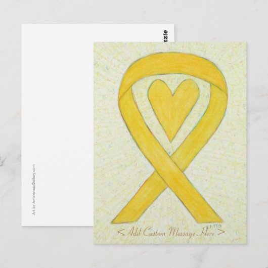 Geel Briefkaart van de Aangepast lint van de Bewus (Voorkant / Achterkant)