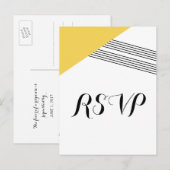 Geel Briefkaart van de Geometrische Stripe respons (Voorkant / Achterkant)