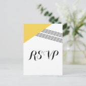 Geel Briefkaart van de Geometrische Stripe respons (Staand voorkant)