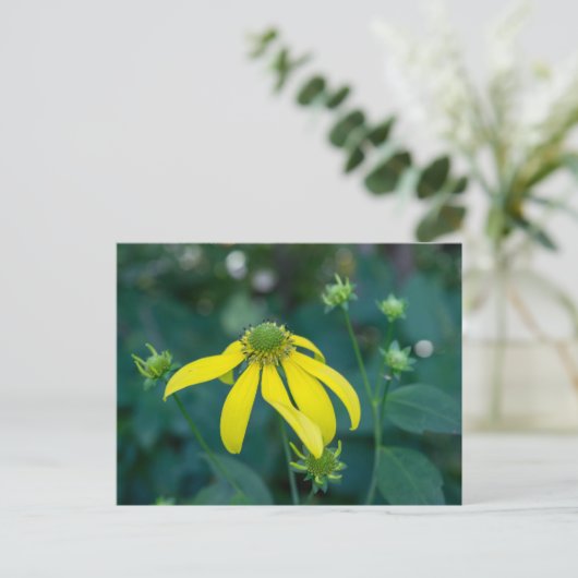 Geel Briefkaart van groene kever (Staand voorkant)