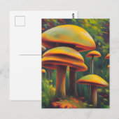 Geel Briefkaart van paddenstoelen (Voorkant / Achterkant)