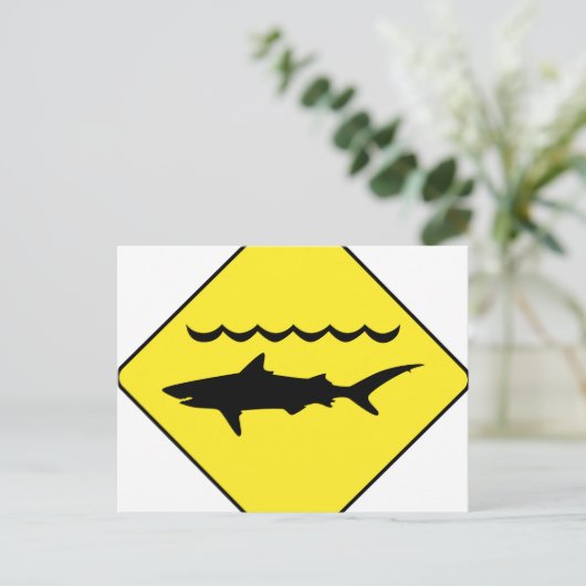 Geel briefkaart voor het waarschuwingsteken voor h (Staand voorkant)