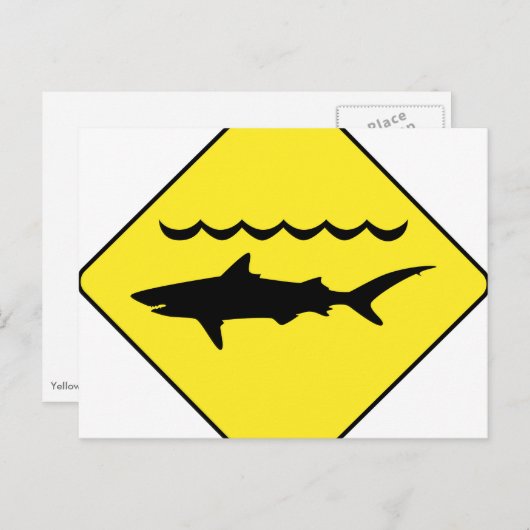 Geel briefkaart voor het waarschuwingsteken voor h (Voorkant / Achterkant)