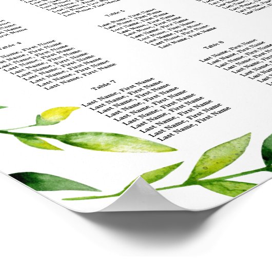 geel bruiloft met bloemetjesplank poster (Hoek)