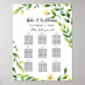 geel bruiloft met bloemetjesplank poster (Voorkant)