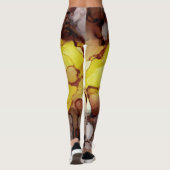 Geel & Bruin Abstracte Leggings (Achterkant)