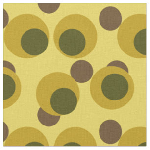 geel bruin en groen vintage polka stippen stof