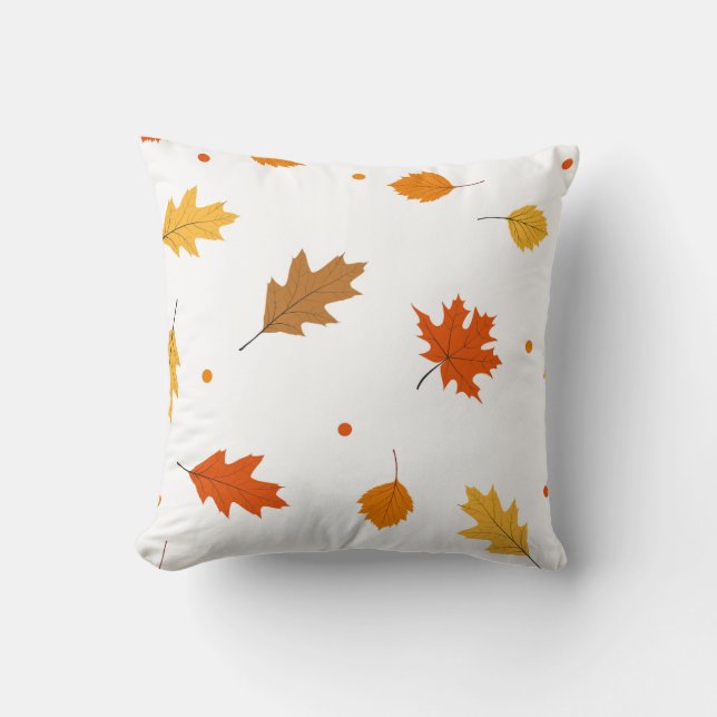 Geel, bruin en Oranje esdoornblad Kussen (Voorkant)