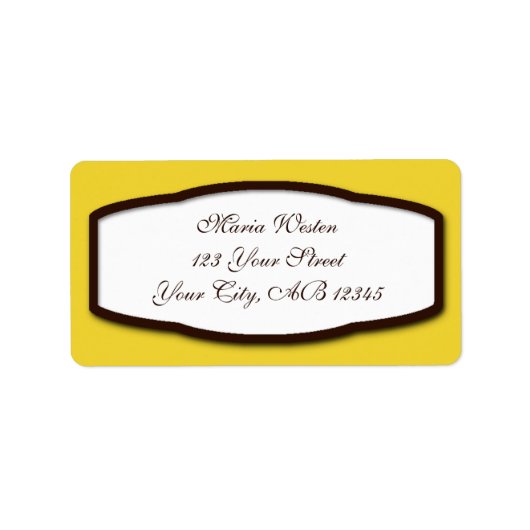 Geel bruin en wit retouradres labels (Voorkant)