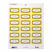 Geel bruin en wit retouradres labels (Full Sheet)