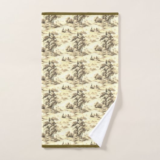 Geel Bruin Engels Toile Badhanddoek Set Bad Handdoek (Handdoek)