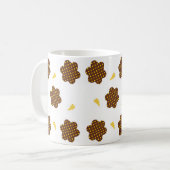Geel bruin Floral Polka stip Mok (Voorkant links)