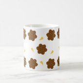 Geel bruin Floral Polka stip Mok (Center)