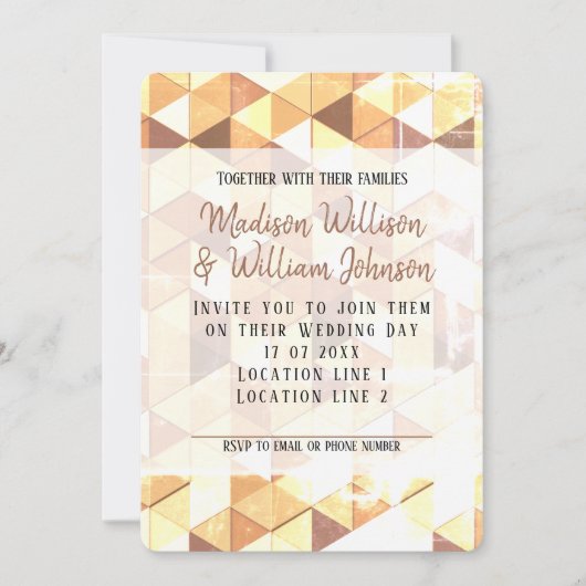  geel bruin geometrisch patroon kaart (Voorkant)