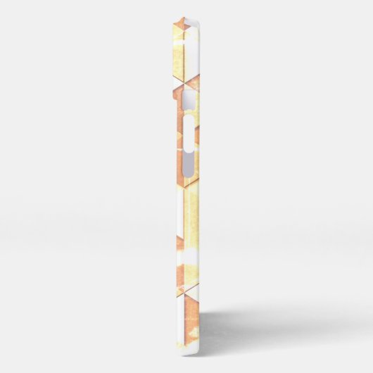  geel bruin geometrisch patroon Monogram iPhone Hoesje (Linkerkant)