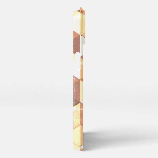 geel bruin geometrisch patroon Monogram iPhone Hoesje (Rechterkant)