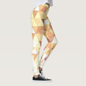  geel bruin geometrisch patroon Monogram Leggings (Rechts)