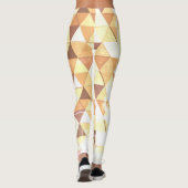  geel bruin geometrisch patroon Monogram Leggings (Achterkant)