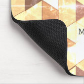 geel bruin geometrisch patroon Monogram Muismat (Hoek)