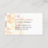 geel bruin geometrisch patroon Monogram Visitekaartje (Achterkant)