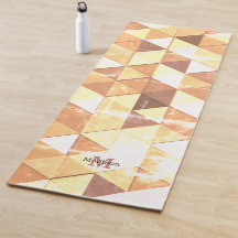  geel bruin geometrisch patroon Monogram