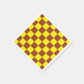 Geel bruin geruit controlepatroon servet (Hoek)