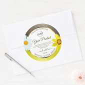 Geel bruin glitter-witte etiketten Voeg Logo toe (Envelop)