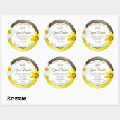 Geel bruin glitter-witte etiketten Voeg Logo toe (Vel)