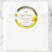 Geel bruin glitter-witte etiketten Voeg Logo toe (Tas)